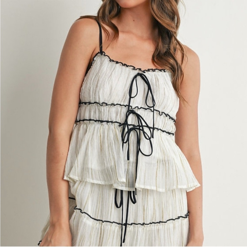 Elegant White and Black Women's Blouse